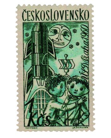Briefmarke der gestohlene Mond aus der Tschechoslowakei - Leibniz Magazin 