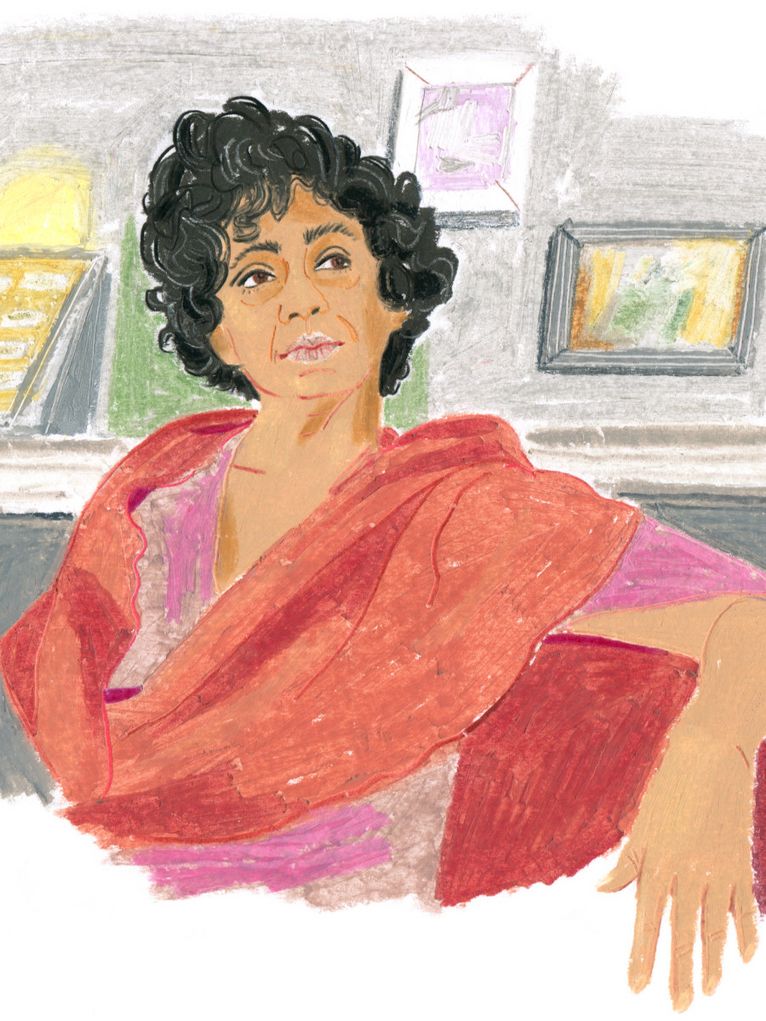 Illustration von Arundhati Roy.