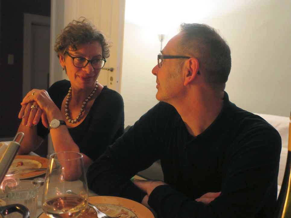 Jeanette Hofmann mit ihrem Mann.