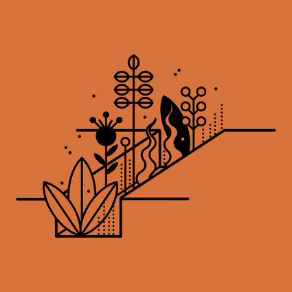 Illustration verschiedener Pflanzen.