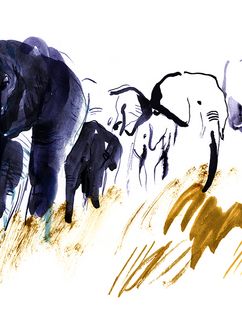 Illustration einer Elefantenherde