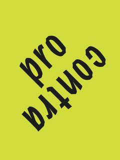 Schmuckschrift "Pro Contra" auf hellgrünem Hintergrund.