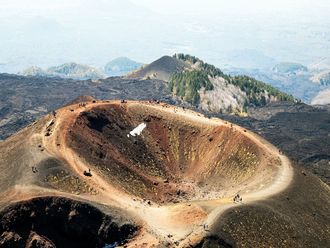 Grater eines Vulkans.
