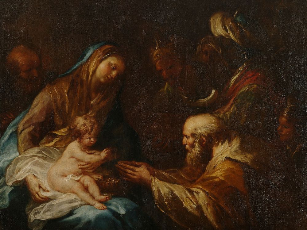 Das Gemälde "Anbetung der Heiligen Drei Könige" des Malers Kremser Schmidt von 1782.